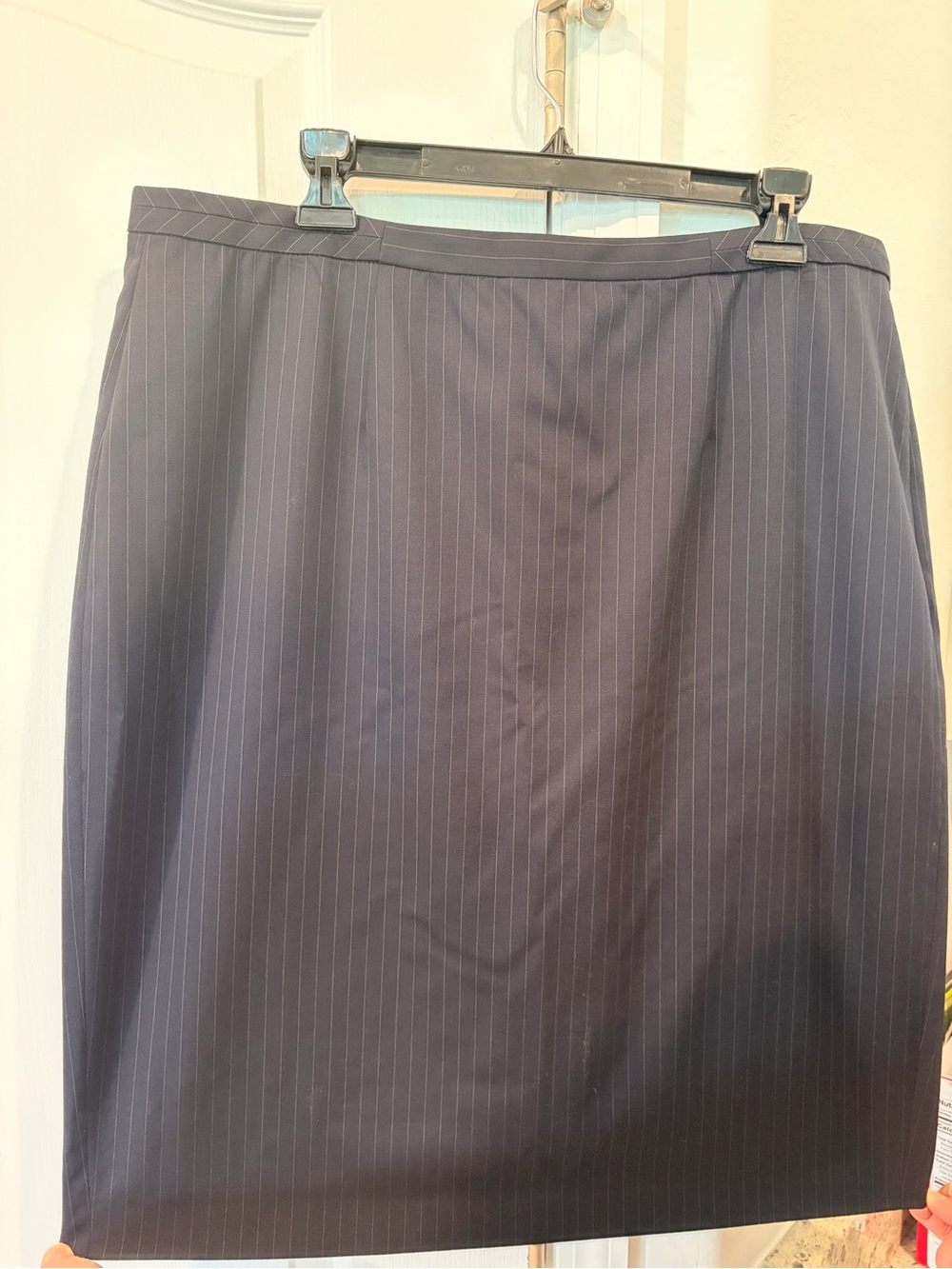 Brooks Brothers Navy Pinstripe Pencil Skirt